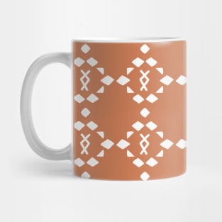 Boho Mud Cloth Pattern On Rust Brown Mug